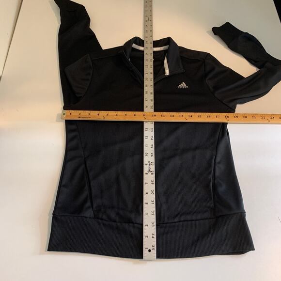 Adidas Jacket Womens M Medium Black Golf Textured Front Long Sleeve Full Zip - Picture 7 of 13